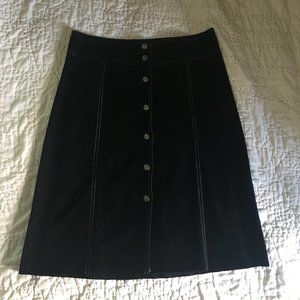Theory black suede skirt